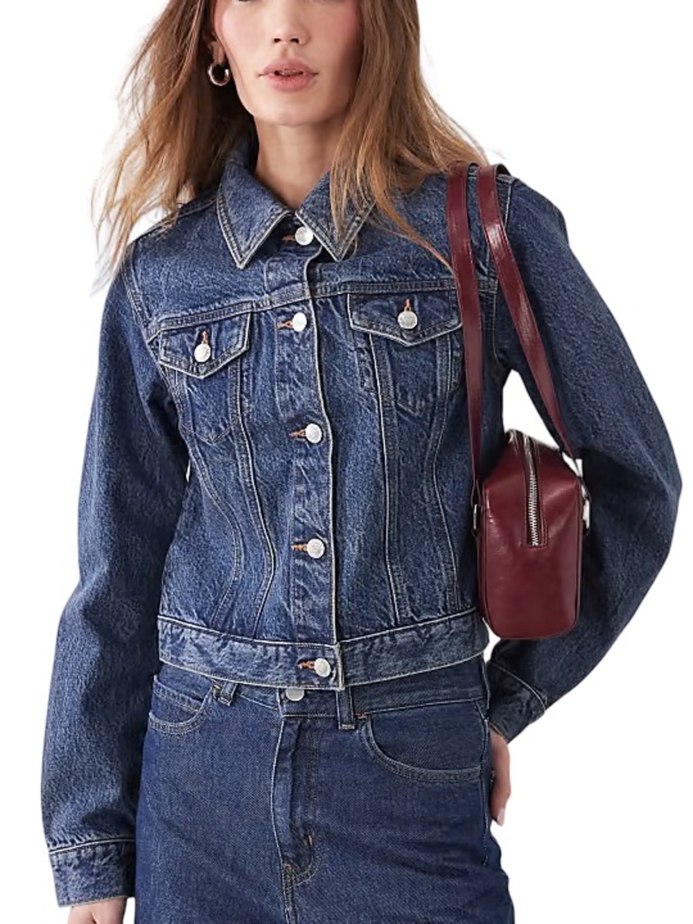 👖 Miss Selfridge Girlfriend Women's Denim Jacket - Dark Blue/Indigo